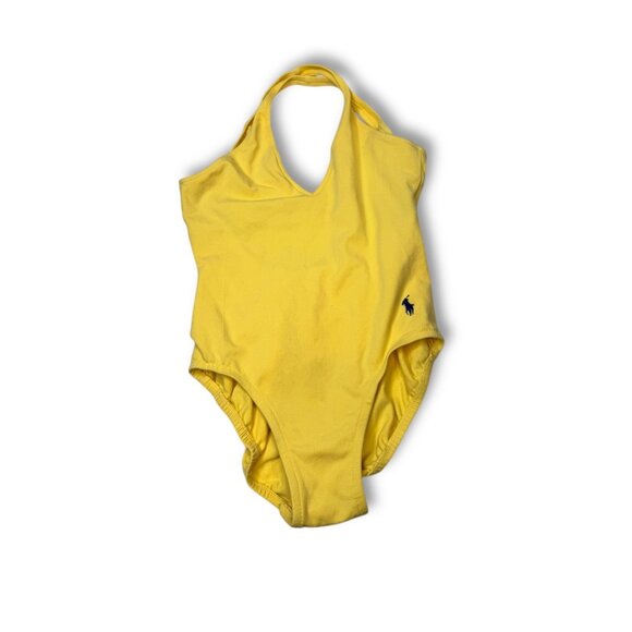Ralph Lauren Yellow One-Piece Swimsuit Womens Size 10 Vintage 1980s - Picture 2 of 7